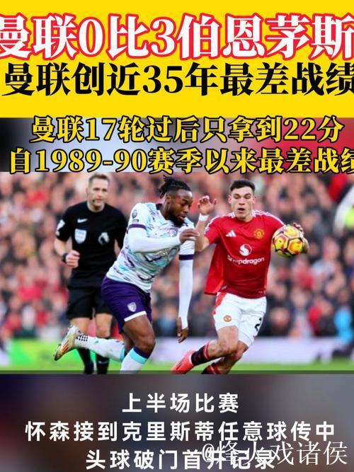 曼联近4次英超对阵伯恩茅斯未尝胜绩，连续两季主场遭遇0-3失利